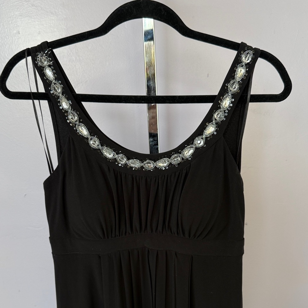 Sangria Black Midi Dress with Silver Details - Picture 2 of 6